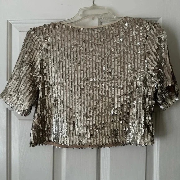 By Together Silver Sequin Crop Top - Picture 6 of 6